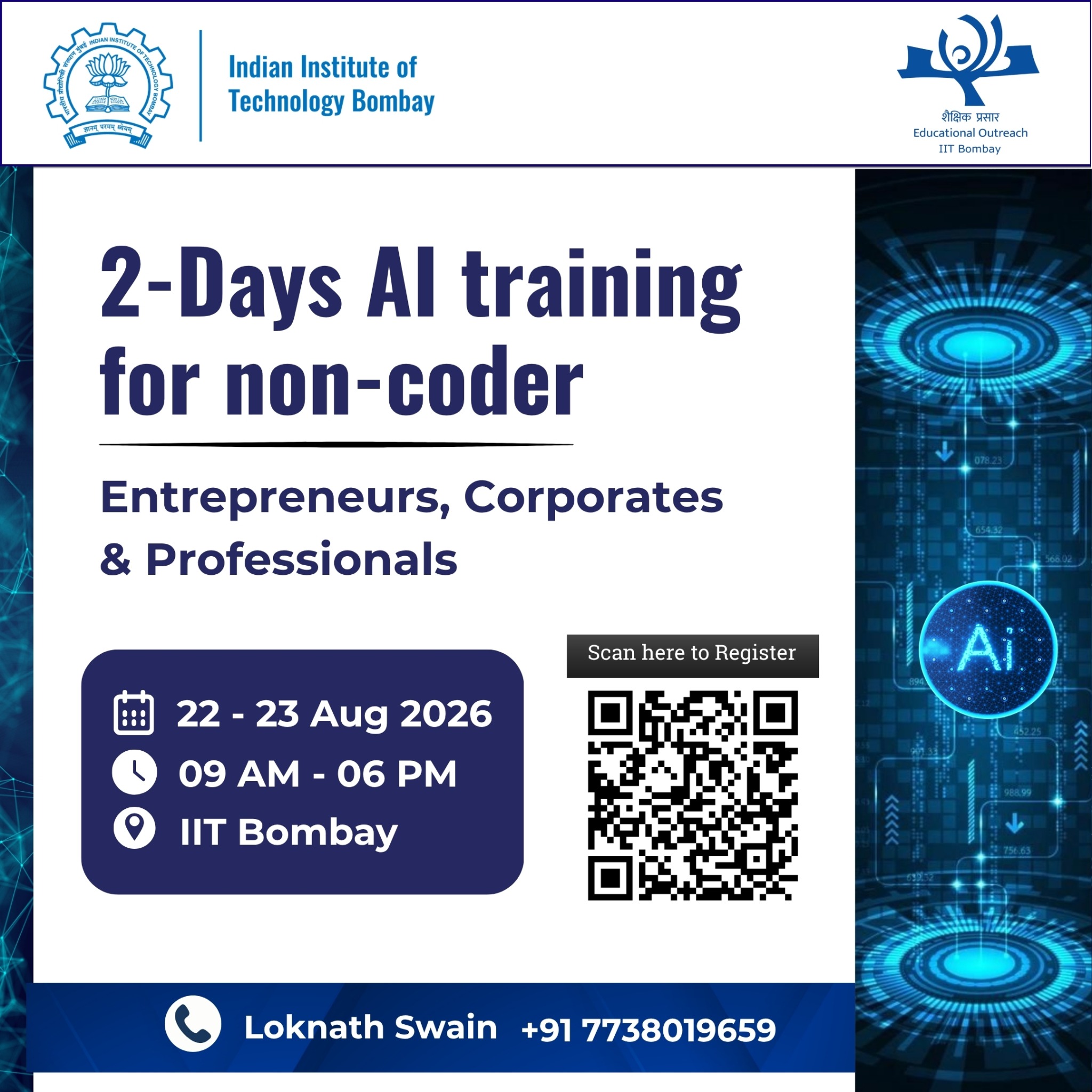 AI Mastery Mentor Facebook ad: IIT Bombay launches 15th AI 2 days Training