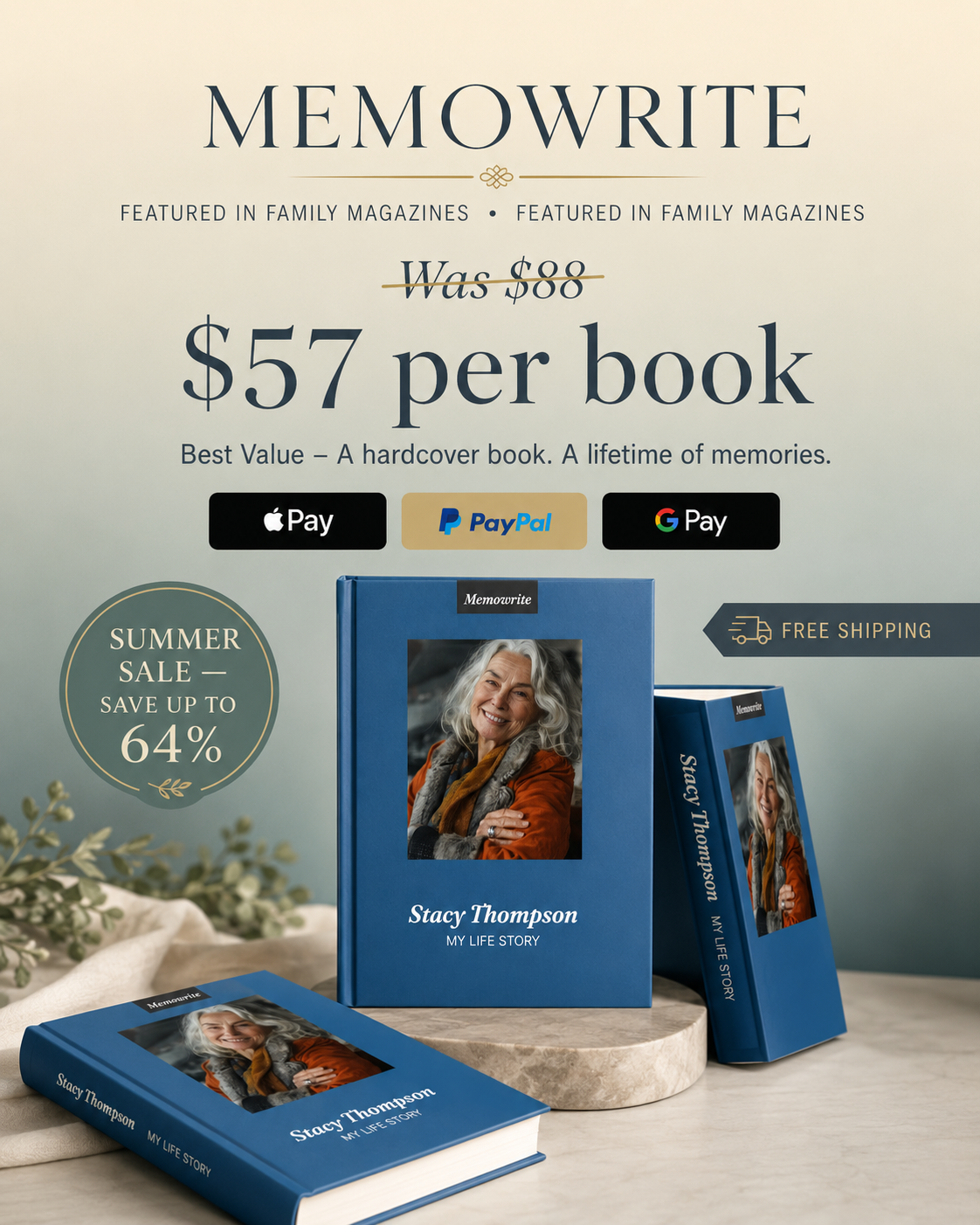 Memowrite Facebook ad