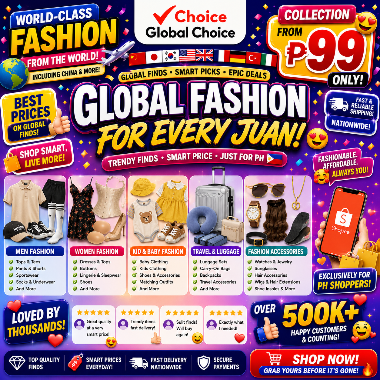 Choice Global Facebook ad: Love Your Style? Complete the Look from ₱99!