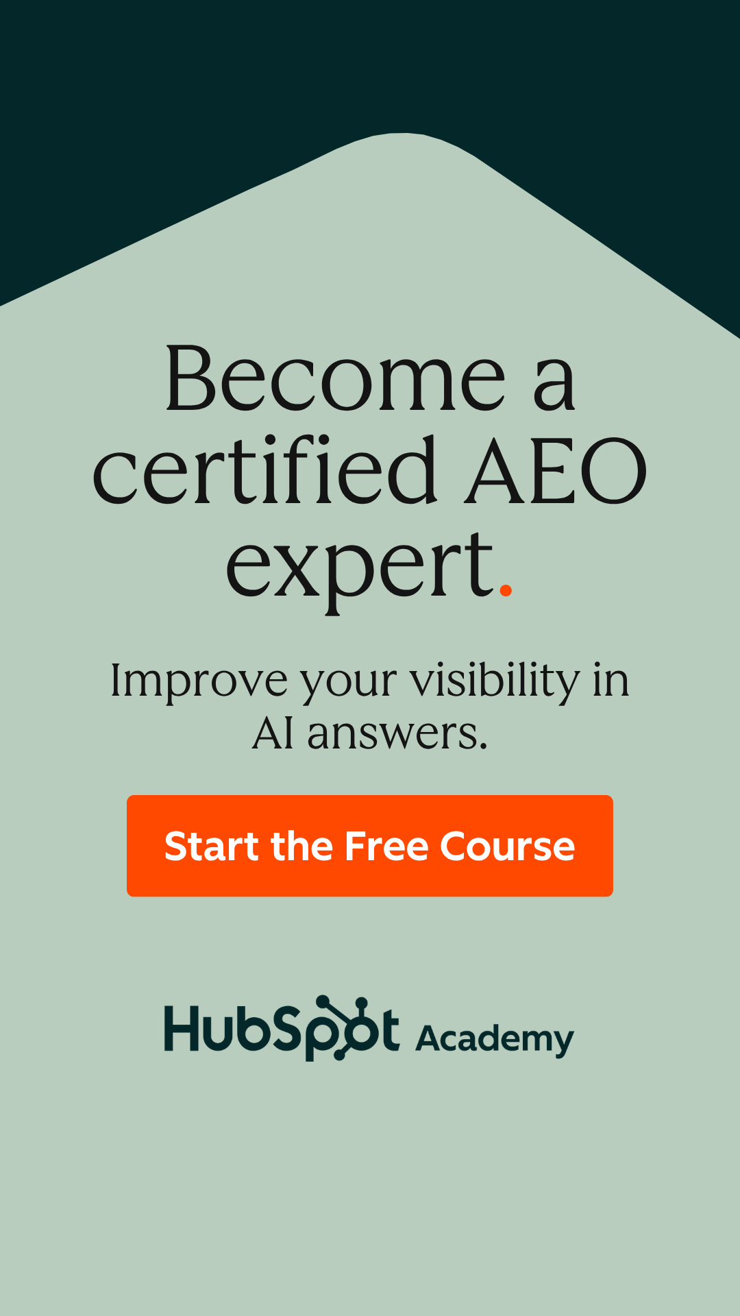 HubSpot Academy Facebook ad: Get found in AI Search