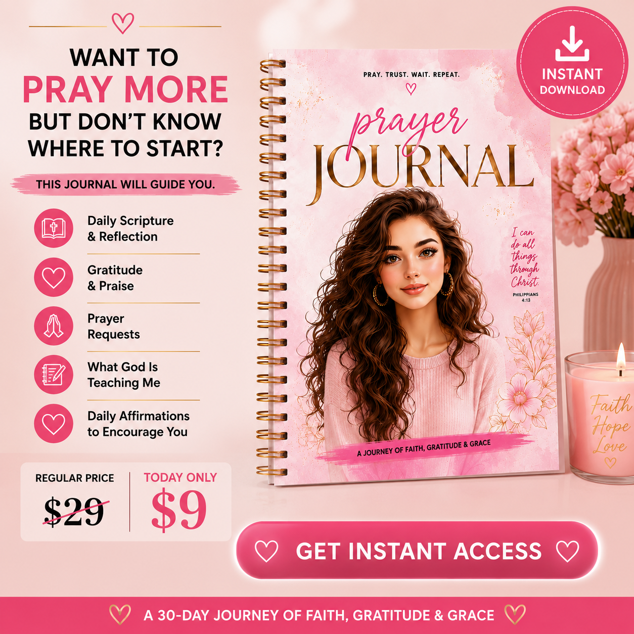 Mindvori Facebook ad: Guided Prayer, 5 Minutes a Day