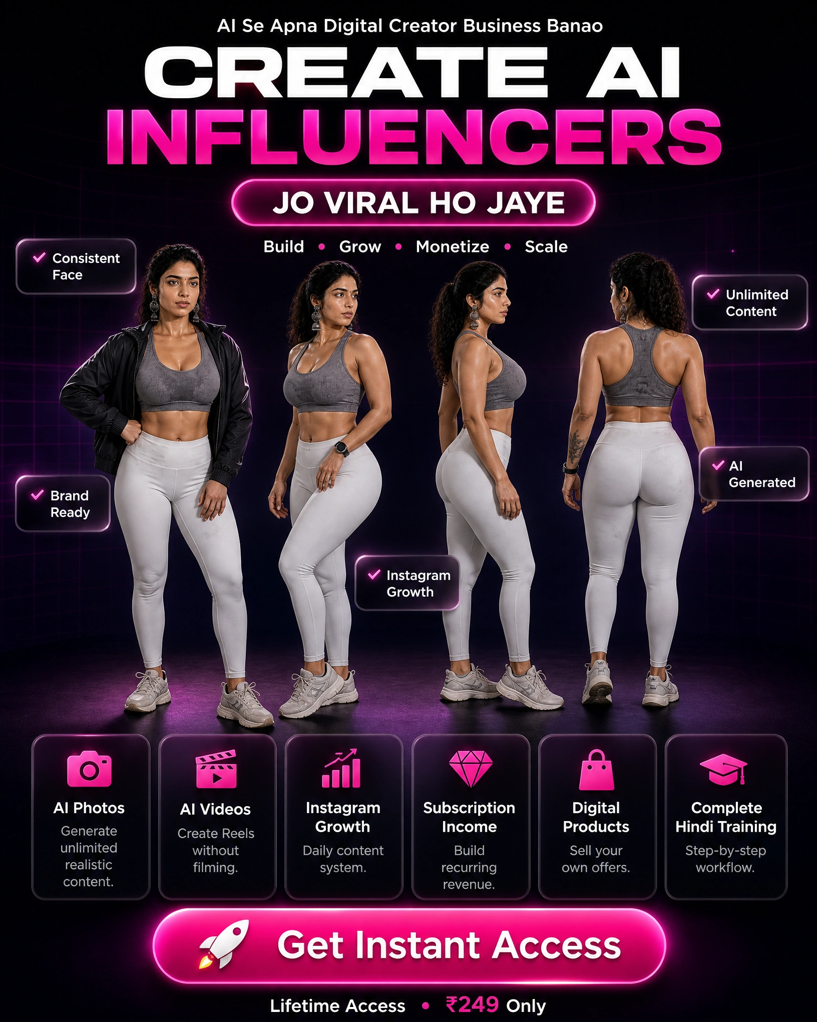 MindBrix EdTech Solution Facebook ad: Create Your Own AI Influencer