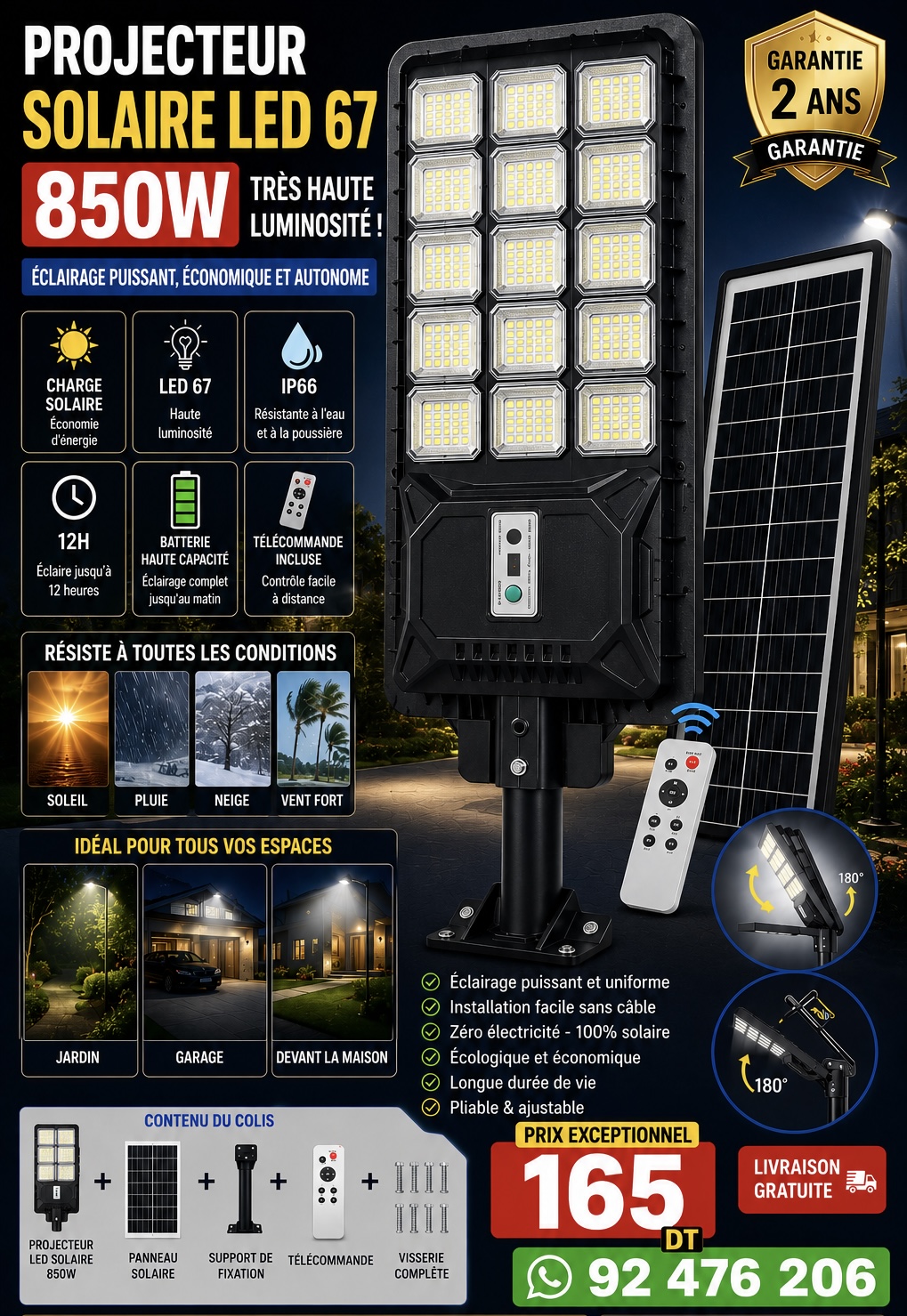 MaxiShop Facebook ad: � مصابيح طاقة شمسية قوية 650W / 850W /1050w- إضاءة تدوم…