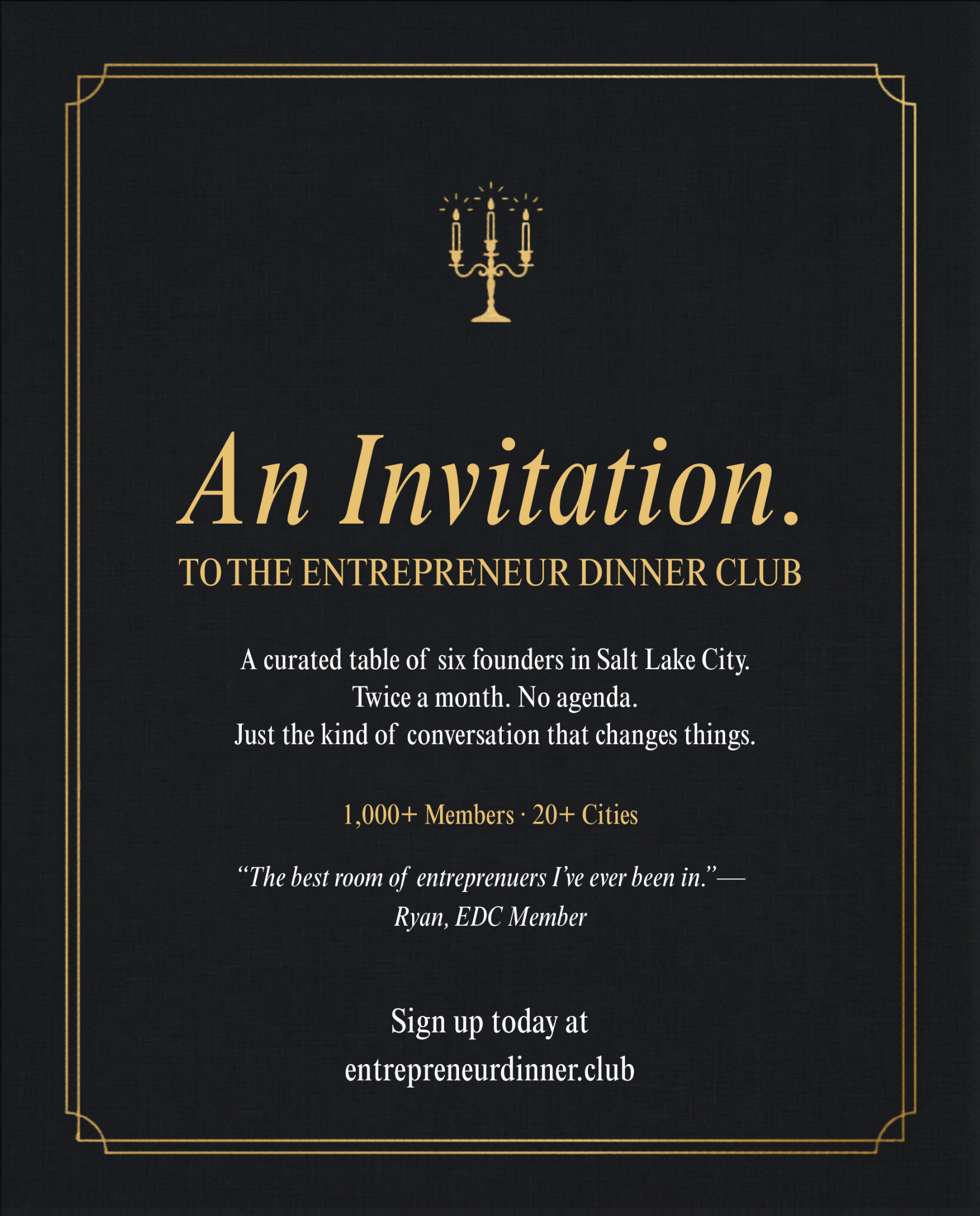 Entrepreneur Dinner Club Facebook ad