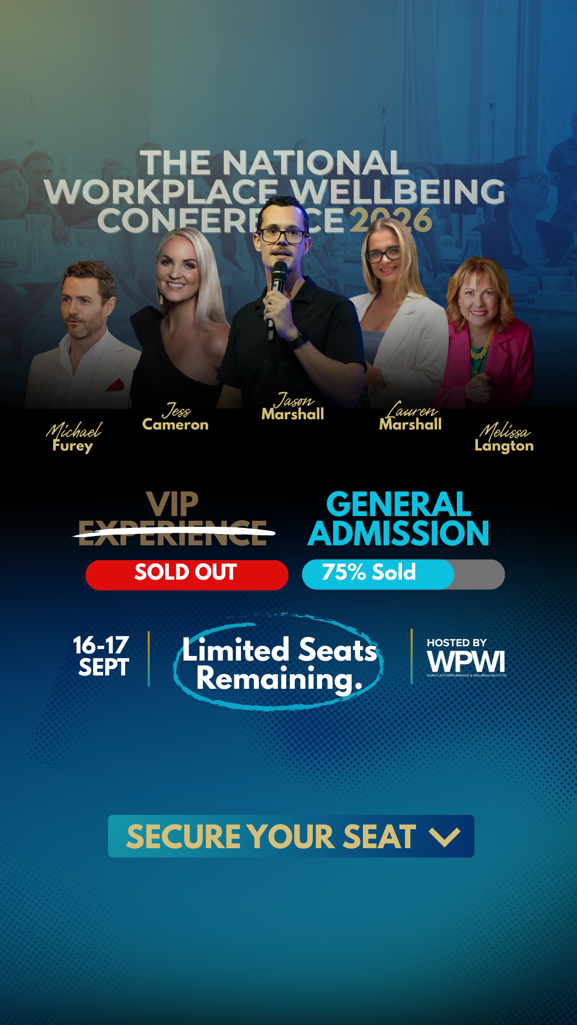 Workplace Performance and Wellbeing Institute Facebook ad: Sydney's best leaders are locking in GA before 1…