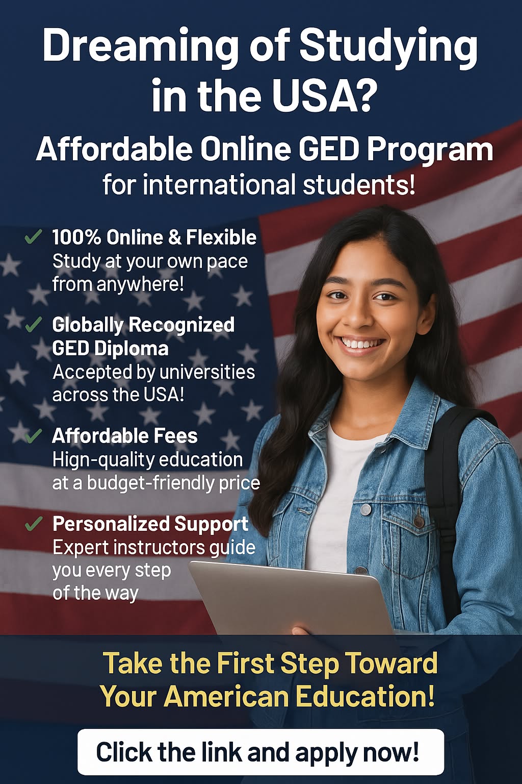 Georgetown American University Facebook ad: USA GED Program