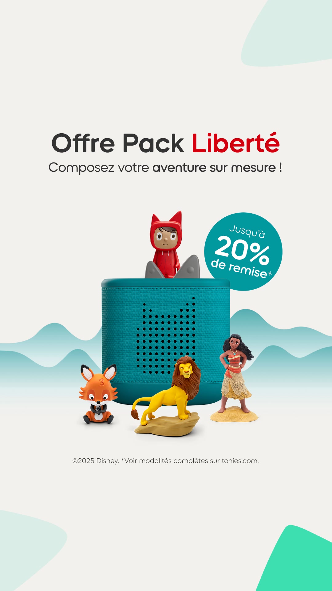 tonies Facebook ad: Packs: Jusqu'à -20%