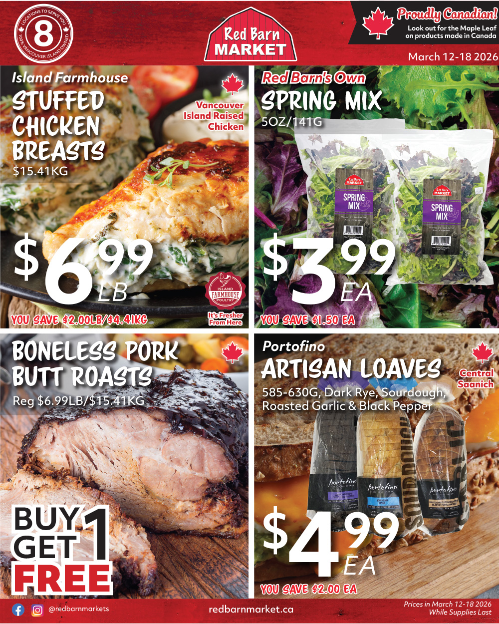 Red Barn Market Facebook ad: Our new weekly flyer has officially arrived!