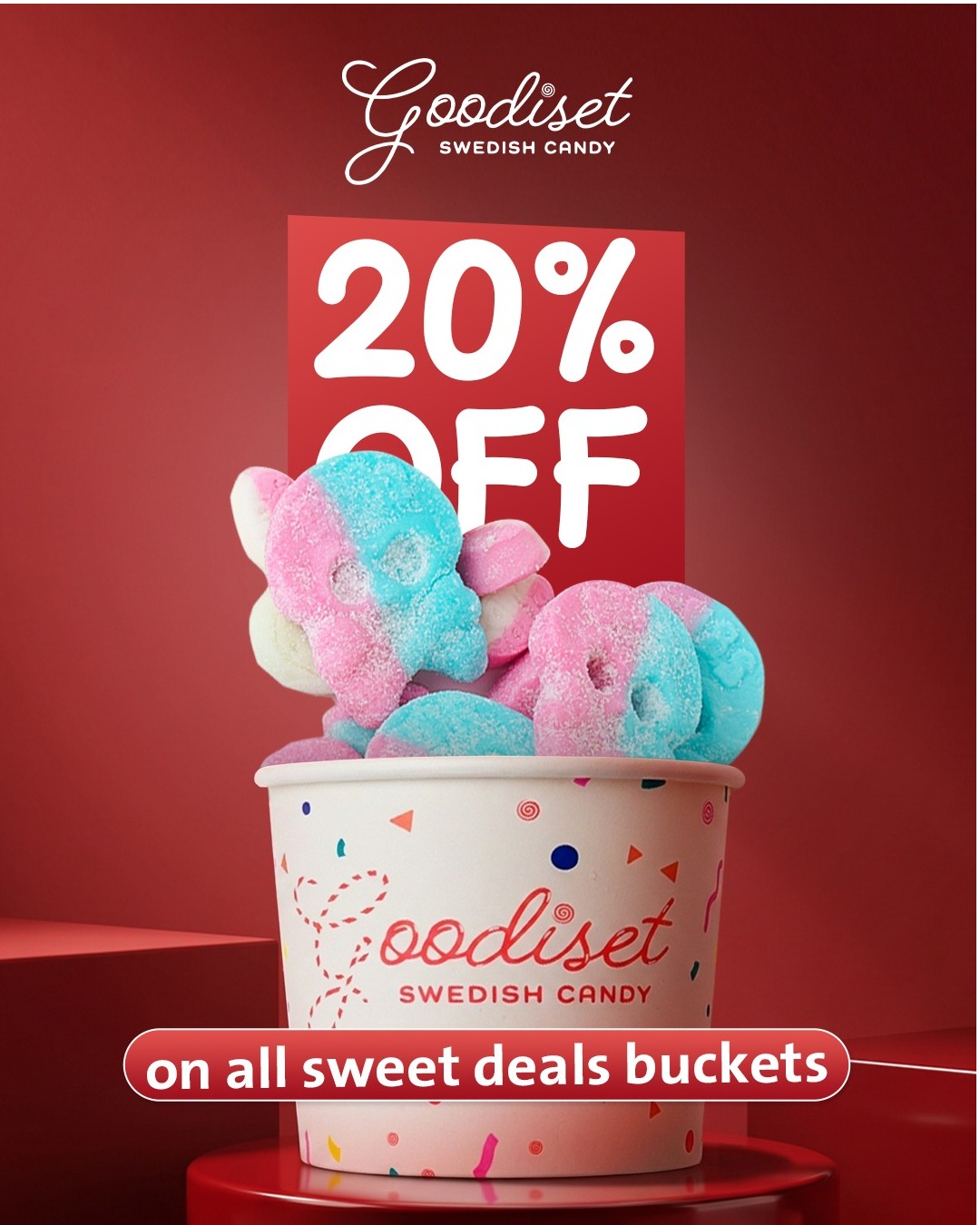 Goodiset Facebook ad: 20% OFF AUTOMATICALLY