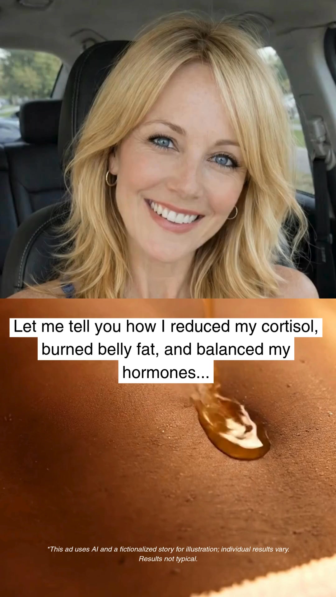 The Hormone Diaries Facebook ad: Get Back to Flat Babe