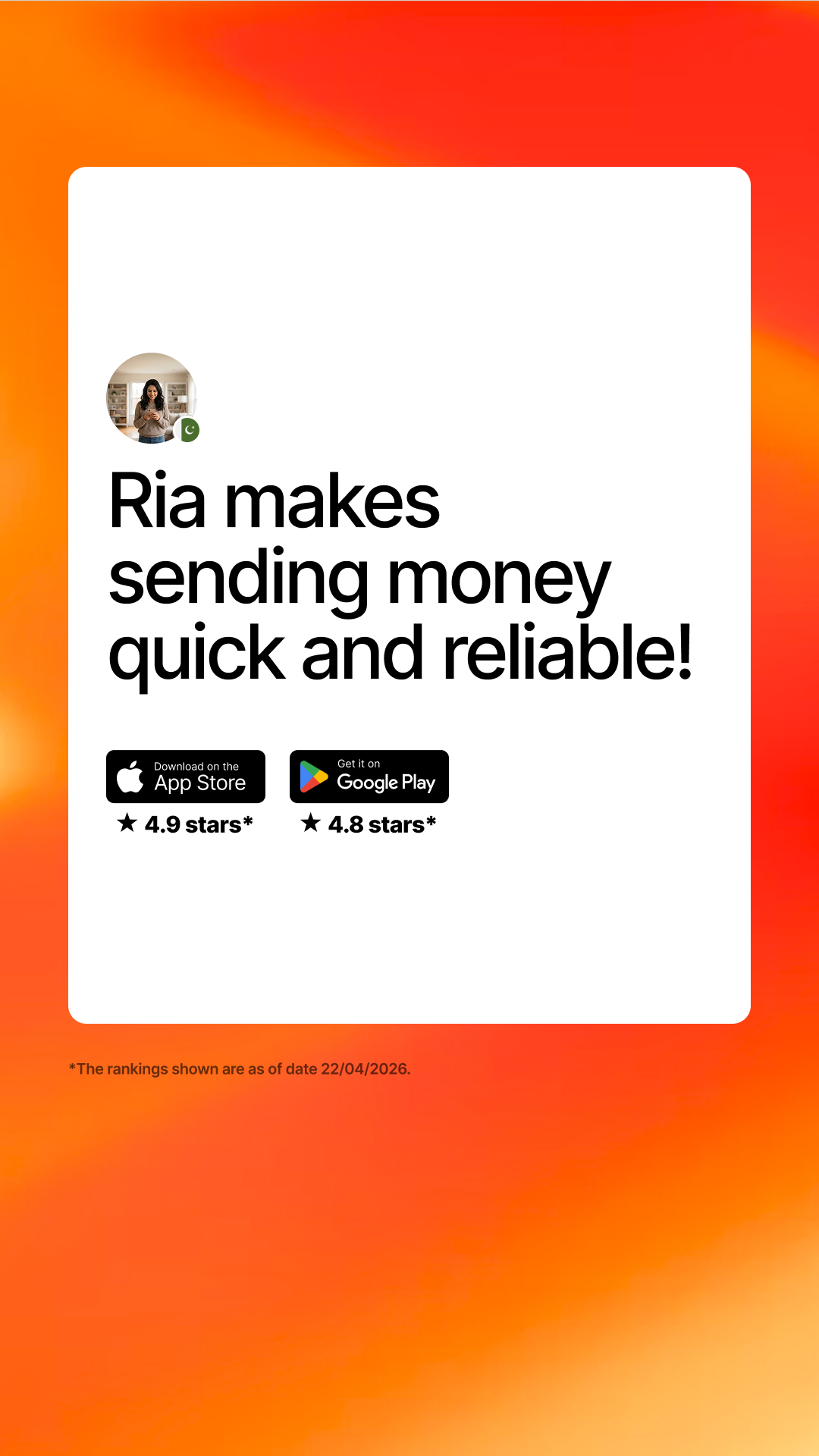 Ria Money Transfer Facebook ad