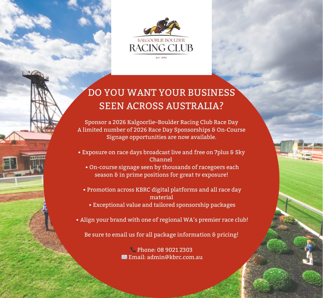 Kalgoorlie-Boulder Racing Club Inc Facebook ad: 2026 RACE DAY SPONSORSHIP OPPORTUNITIES NOW AVAILABLE