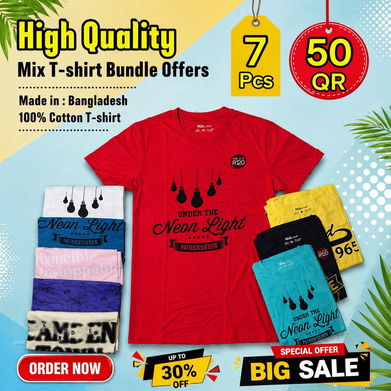 Luxury Shopping Qa Facebook ad: 100% Cotton Qatar T-Shirt Combo Pack