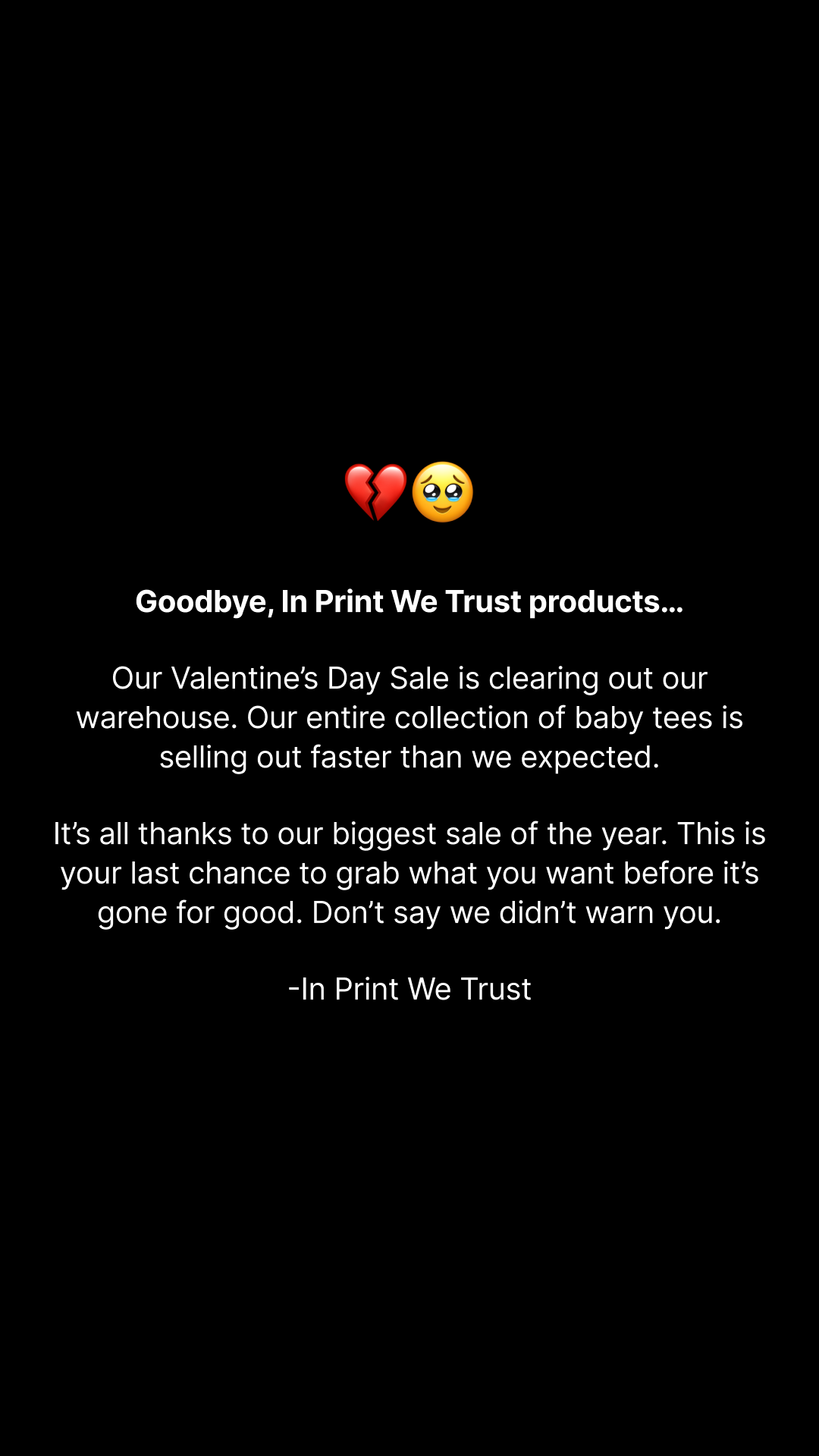 In Print We Trust Facebook ad: Spring Sale Now Live!