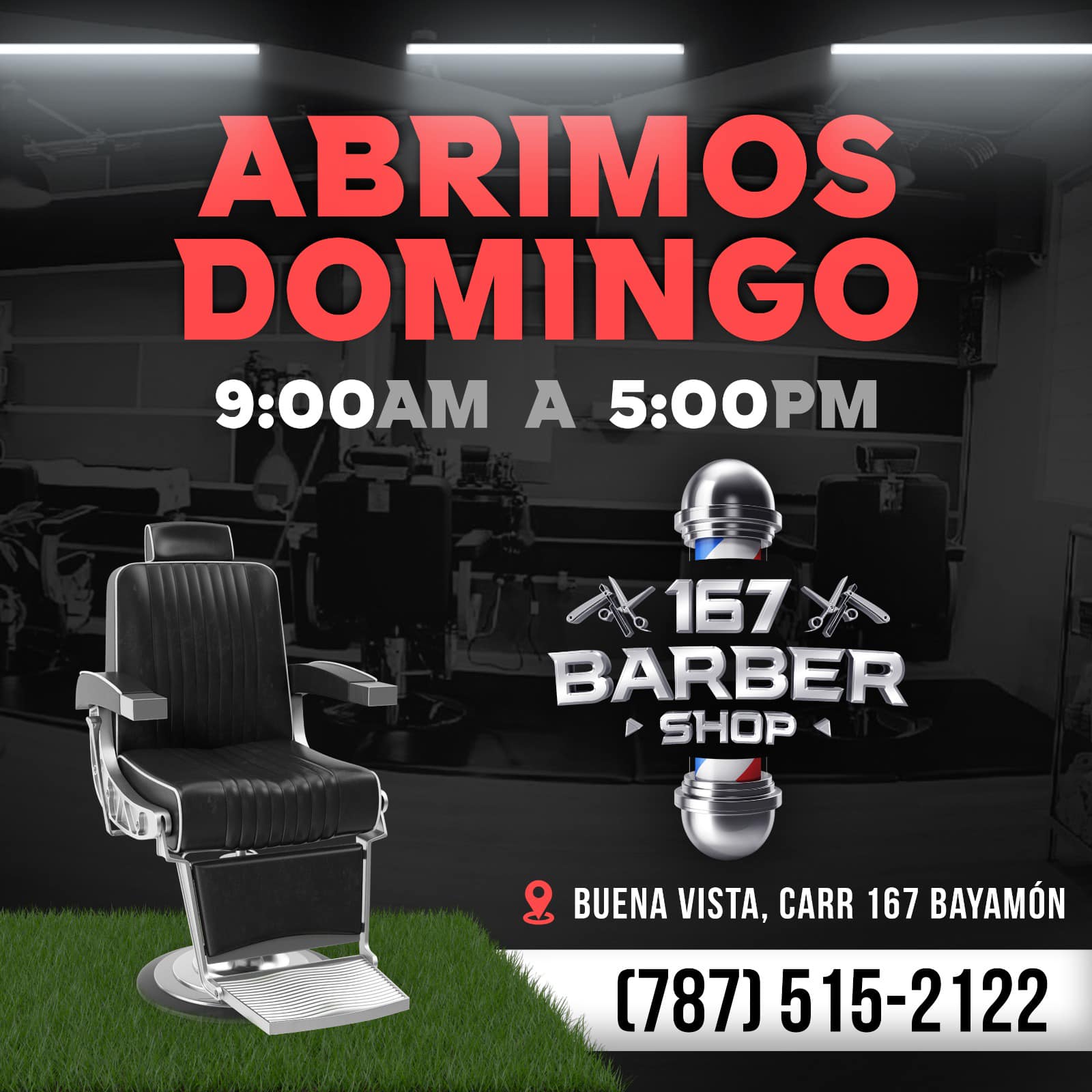 167barbershop Facebook ad: Barbería abierta Domingo?…Si!