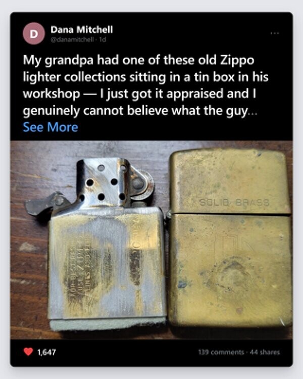 Boredom Police Facebook ad: Old Zippo Lighter Collections Are Now Worth Serious…