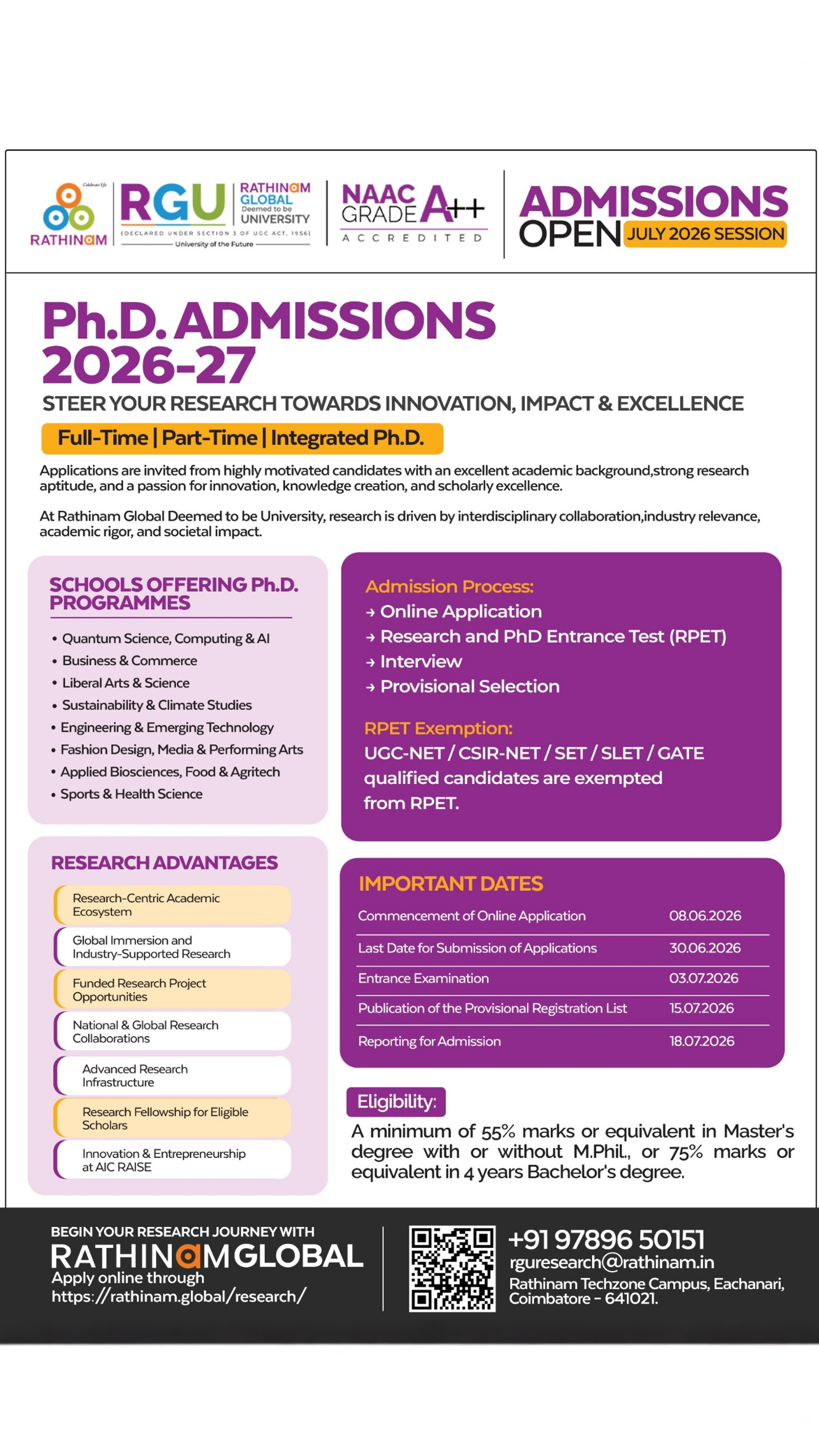Rathinam Group of Institutions Facebook ad