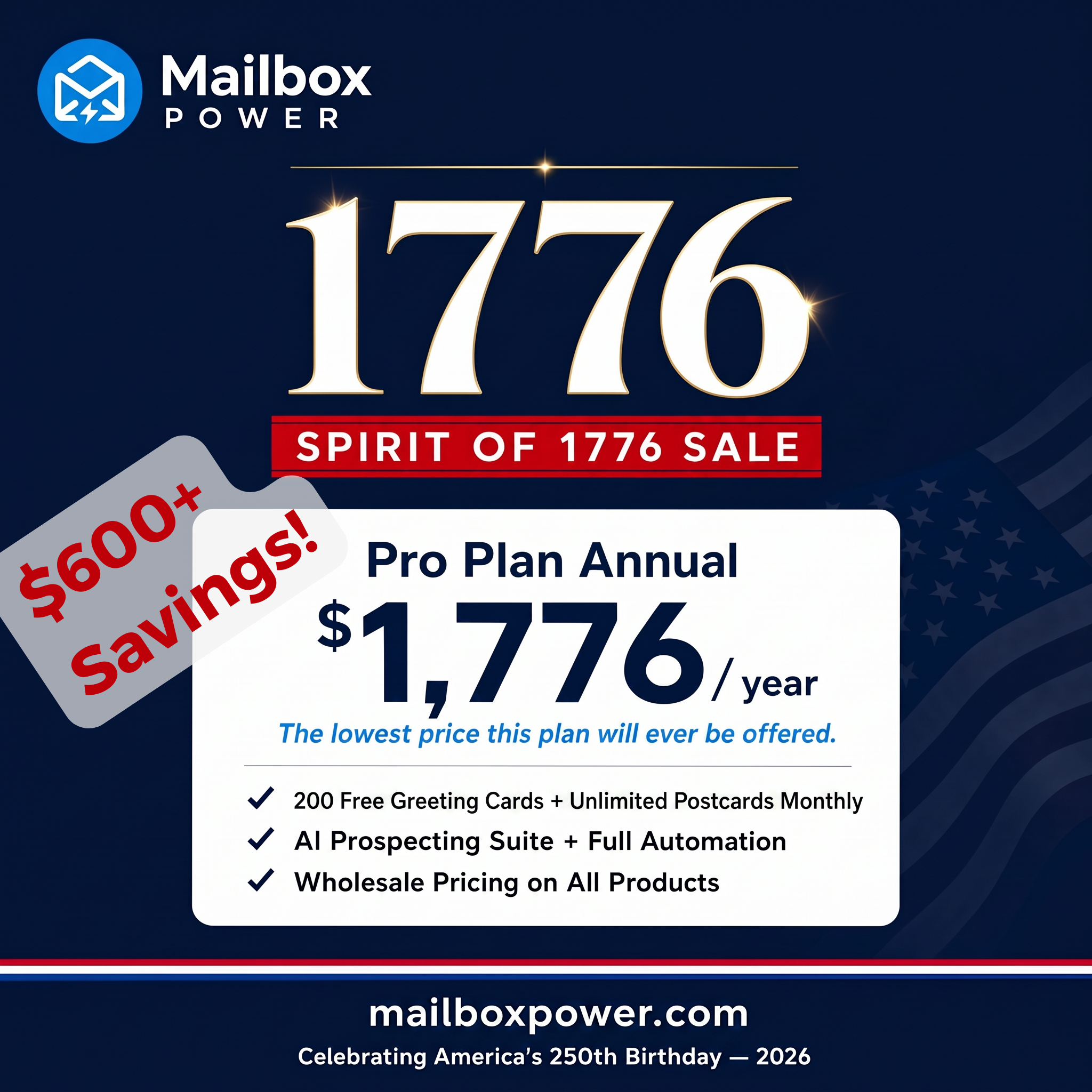 Mailbox Power Facebook ad: Limited Time, Save 25% Today