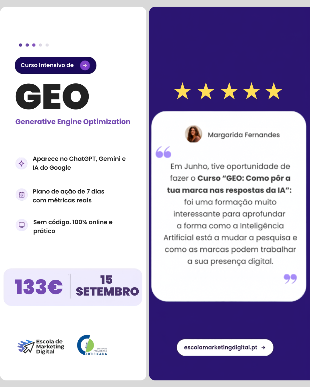 Escola de Marketing Digital Portugal Facebook ad