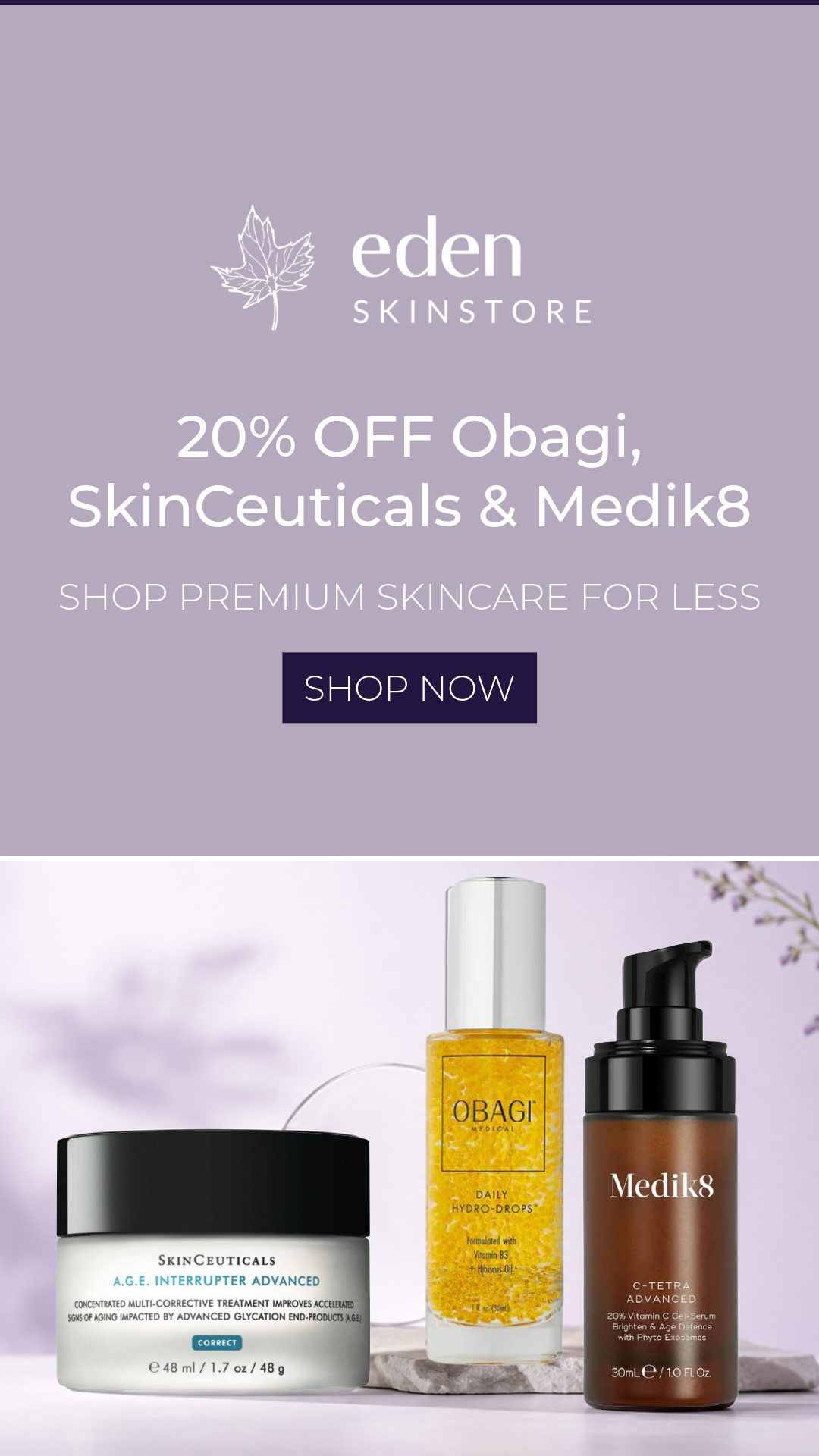 Eden Skinstore  Facebook ad