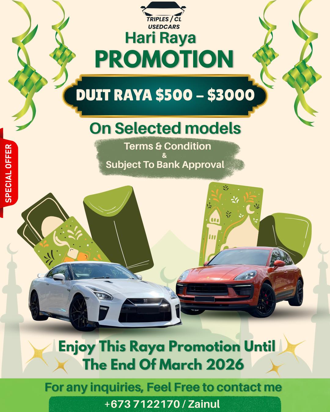 Triples UsedCars Facebook ad: HARI RAYA PROMOTION