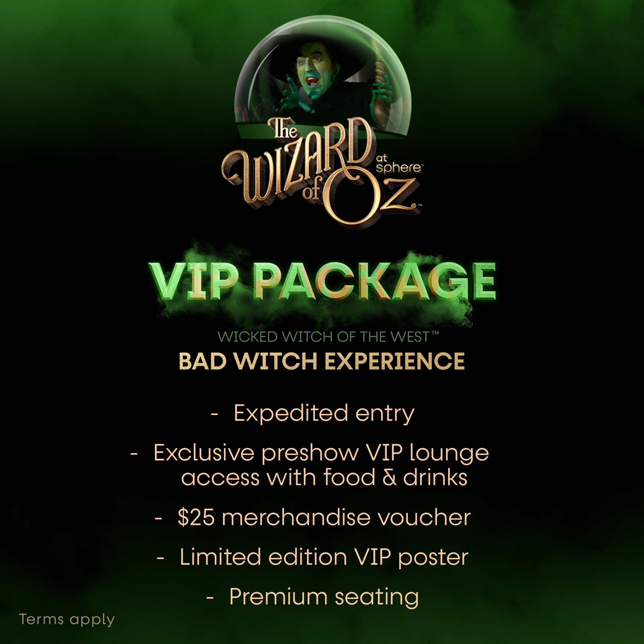 Sphere Facebook ad: Unlock the ultimate VIP experience to The Wizard…