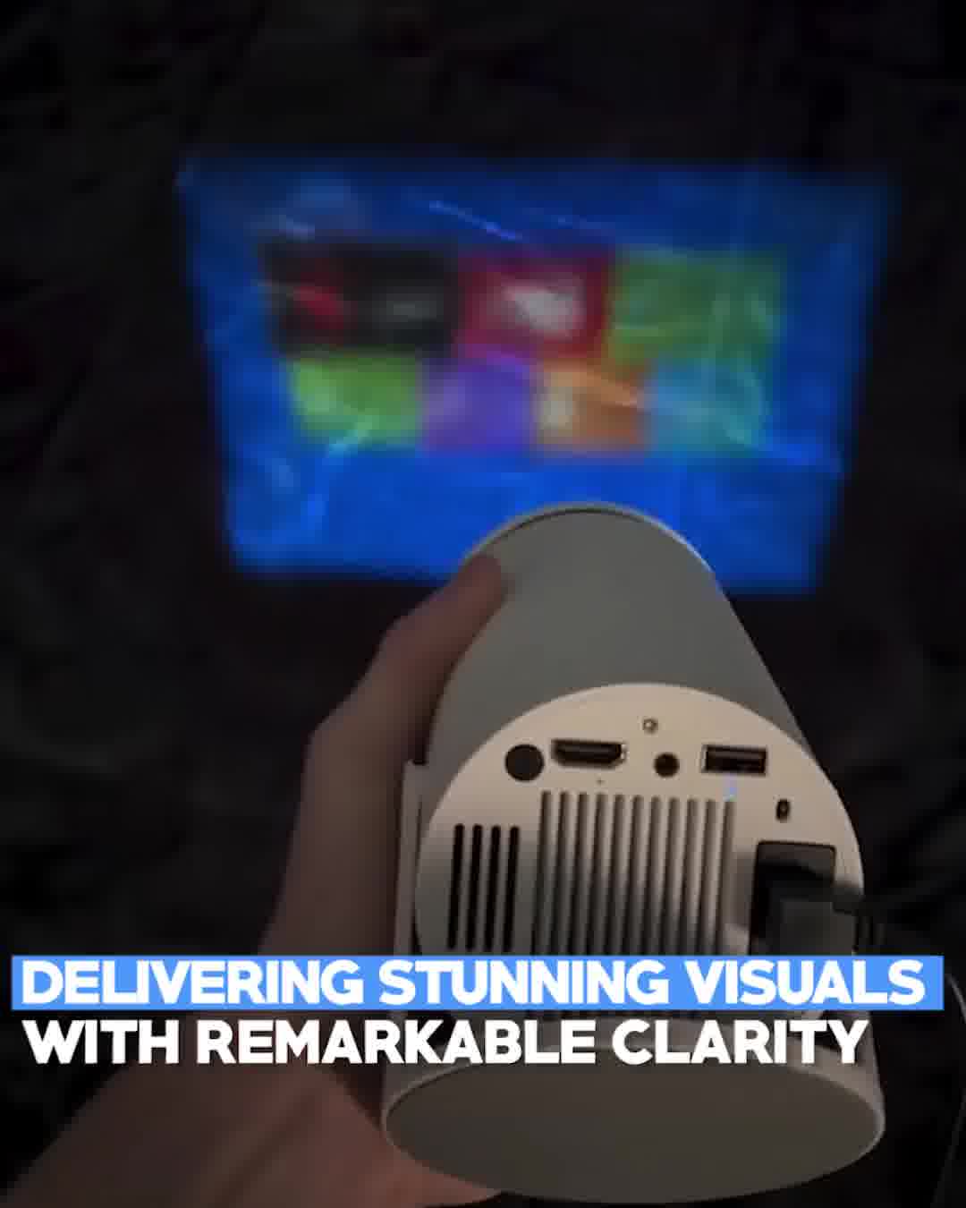 OneTap Wireless Facebook ad: PortaView360 Pro - Ultra HD Portable Projector