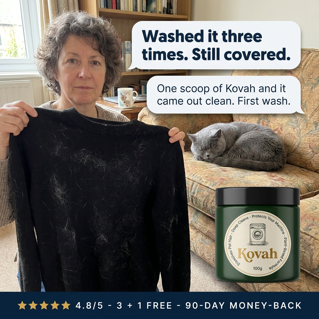 Kovah Facebook ad: One scoop. One wash. Every hair gone.