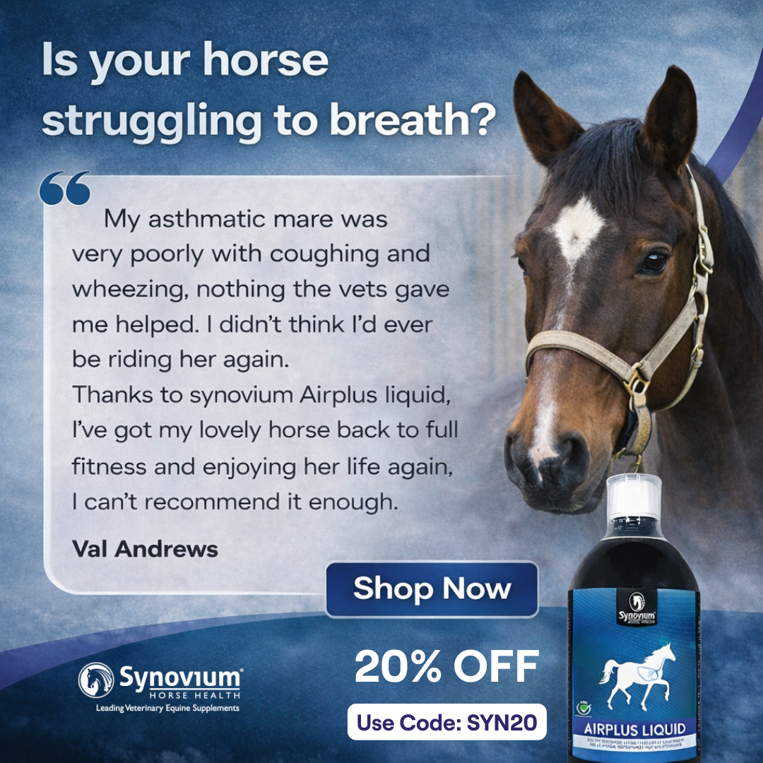 Synovium Horse Health Supplements UK Facebook ad: Formulated by vets. Trusted worldwide.