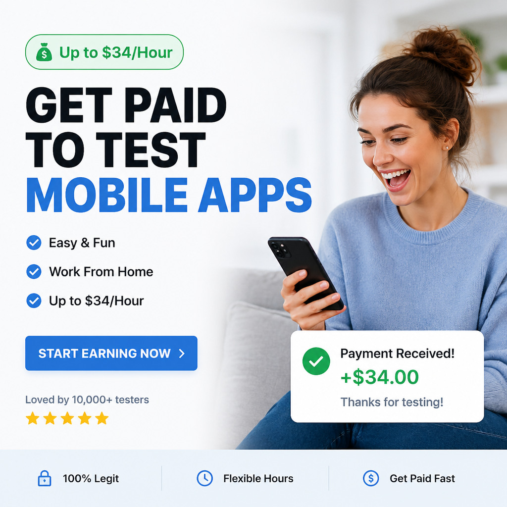 Reward Tester Facebook ad: Get Started With App Testing