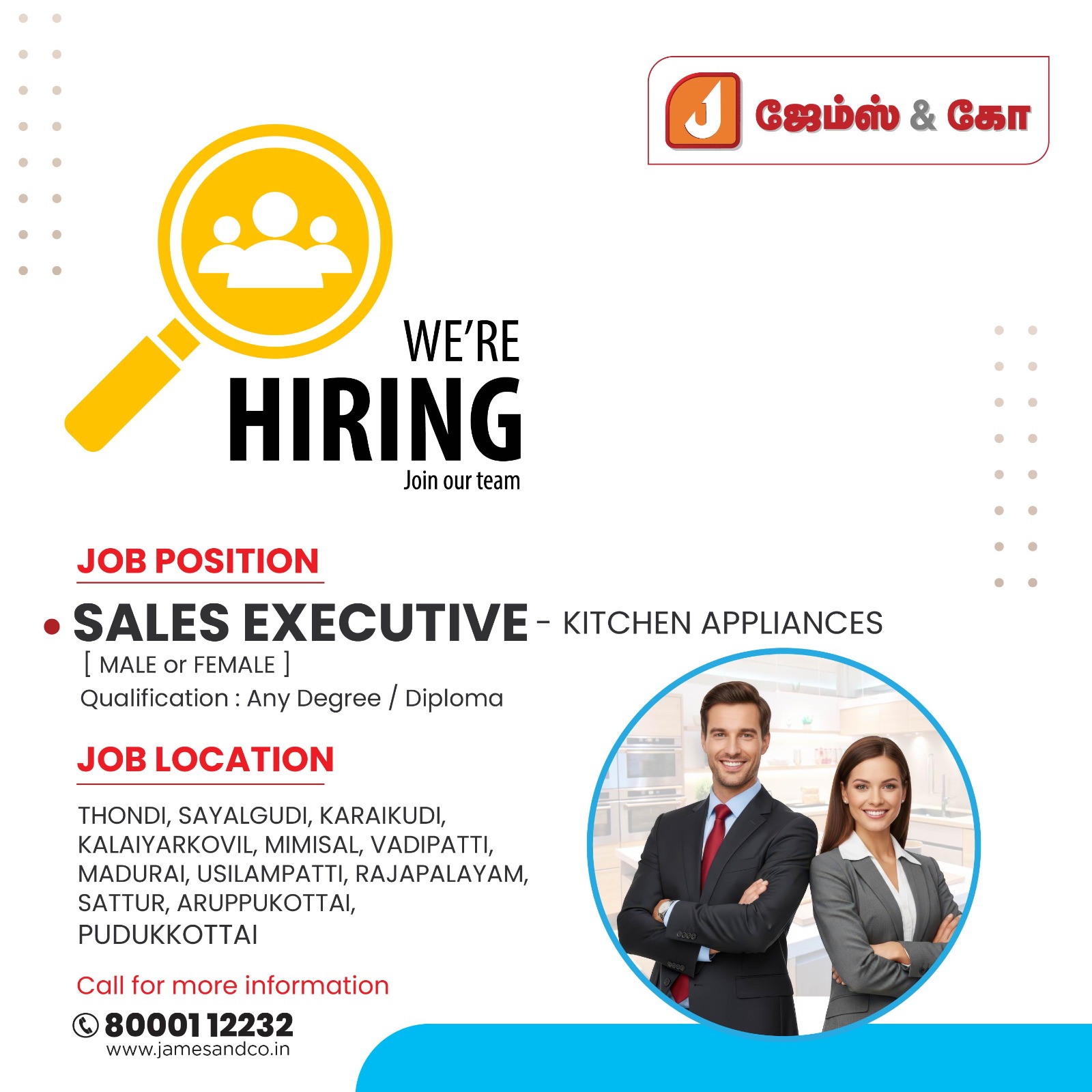 James & Co_Official Facebook ad: Hiring Sales Executives, Kitchen Appliances!