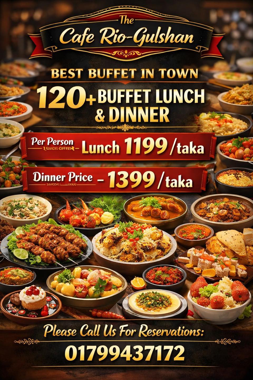 The Cafe Rio - Gulshan Facebook ad: The Cafe Rio -Gulshan:ঢাকার সেরা বুফে.