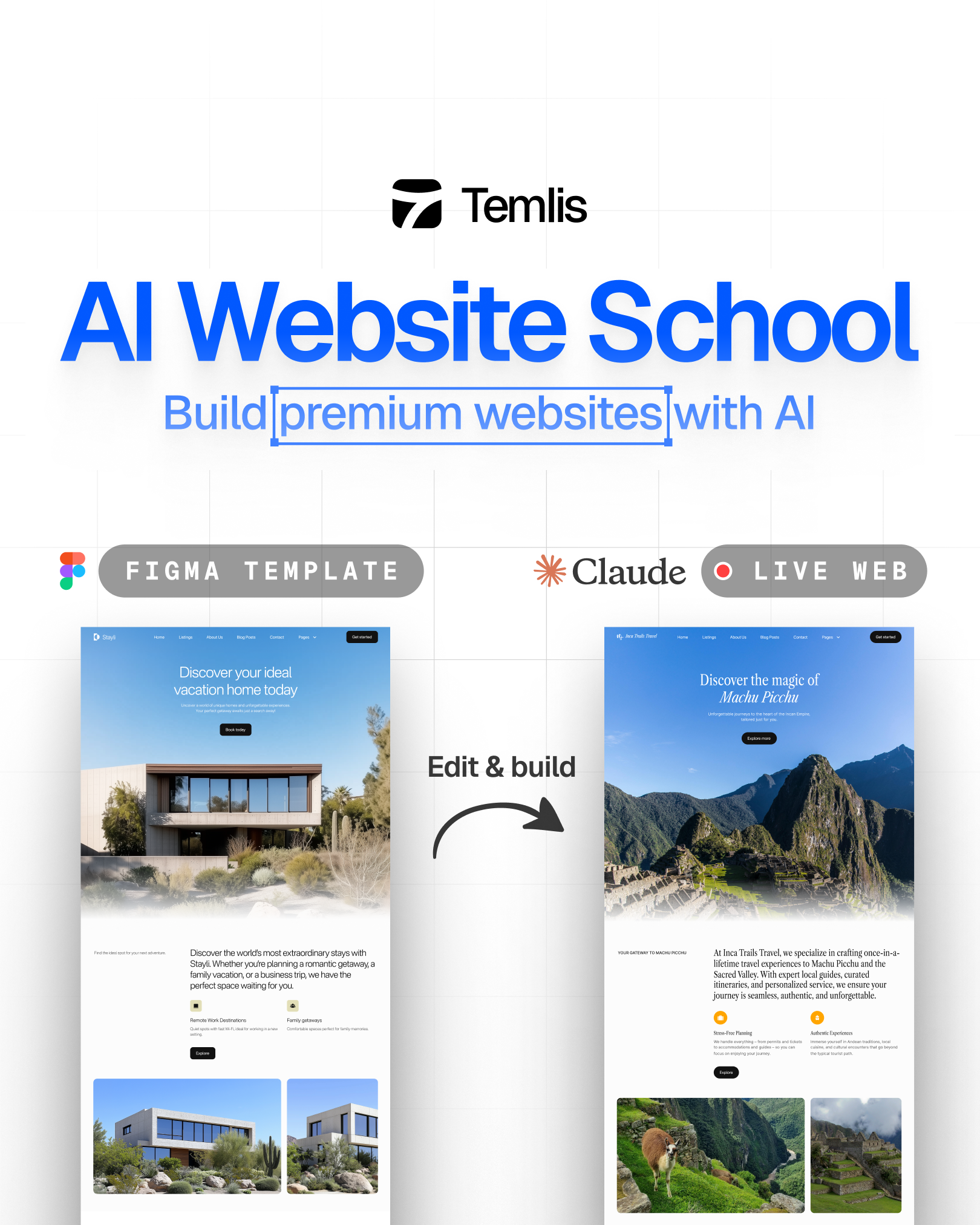 AI Website School Facebook ad: Design & build with AI