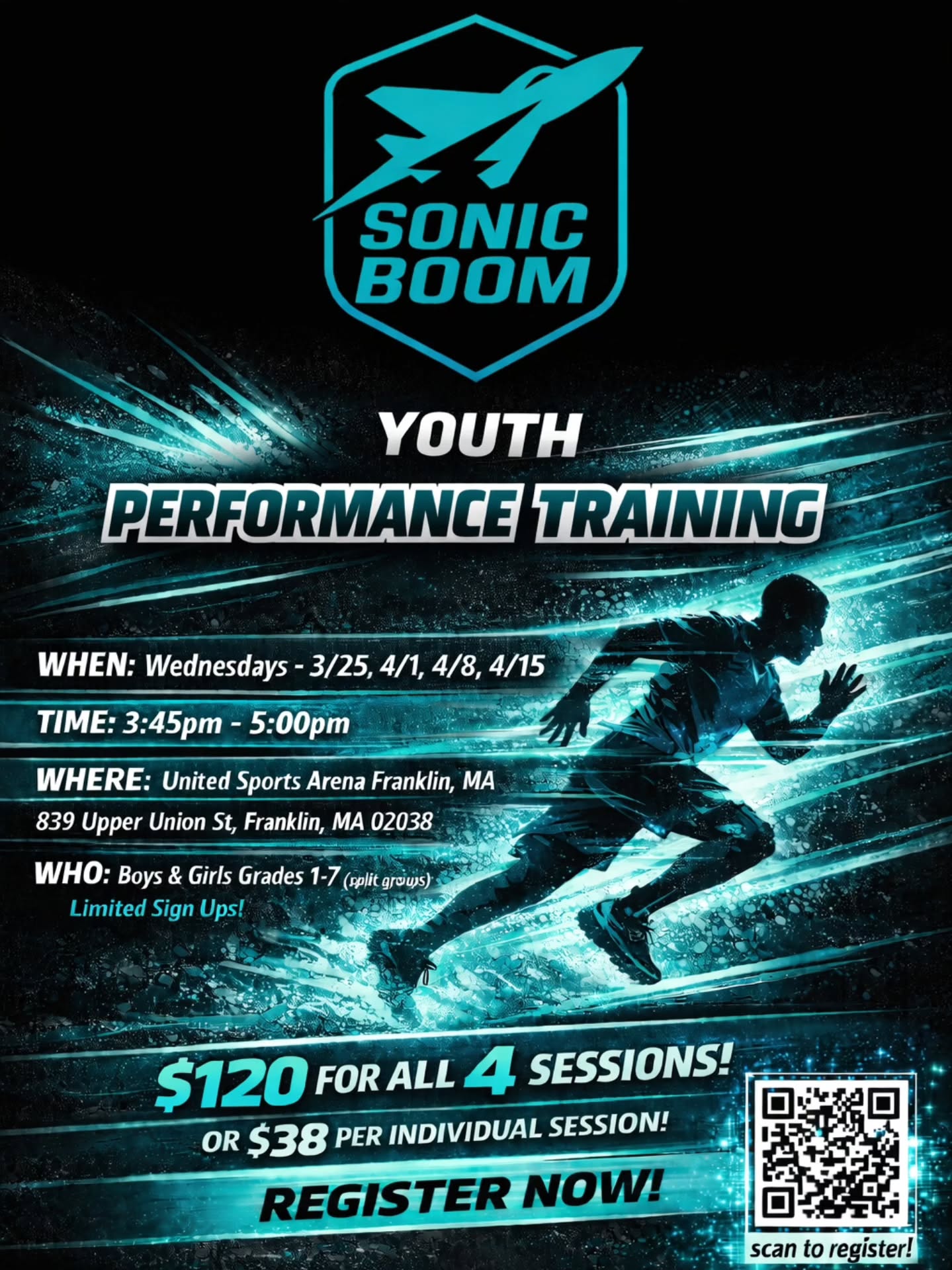 2024 Jr. Warrior Football Camps Facebook ad: Link in the bio!