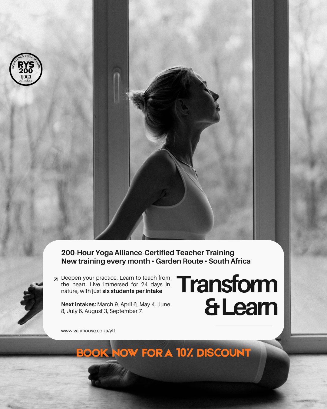 Vala House Facebook ad: Transform your life.