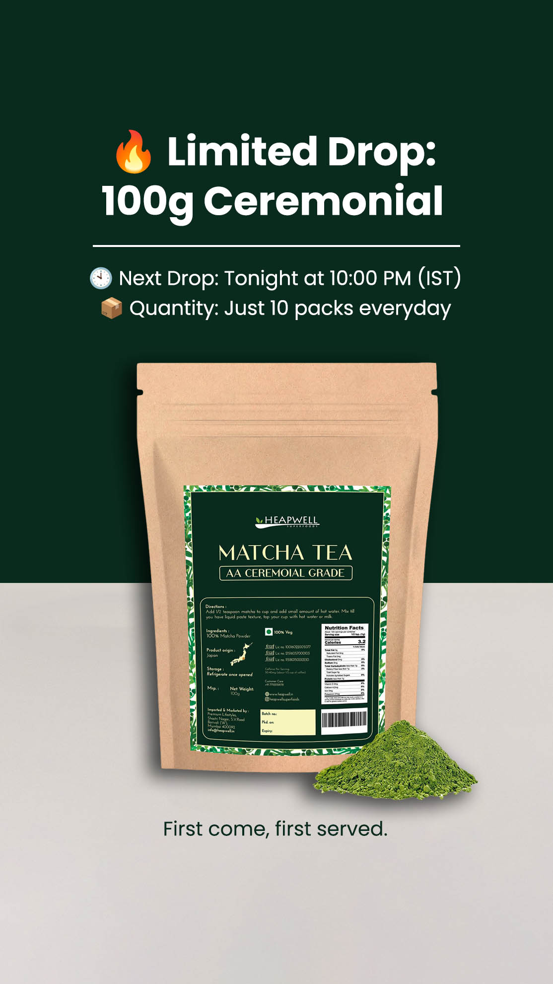 Heapwell Superfoods Facebook ad