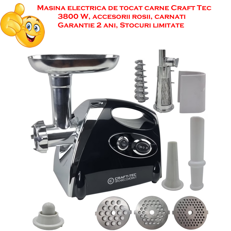 ShopU.ro Facebook ad: Masina electrica de tocat carne Craft Tec, 3800 W…