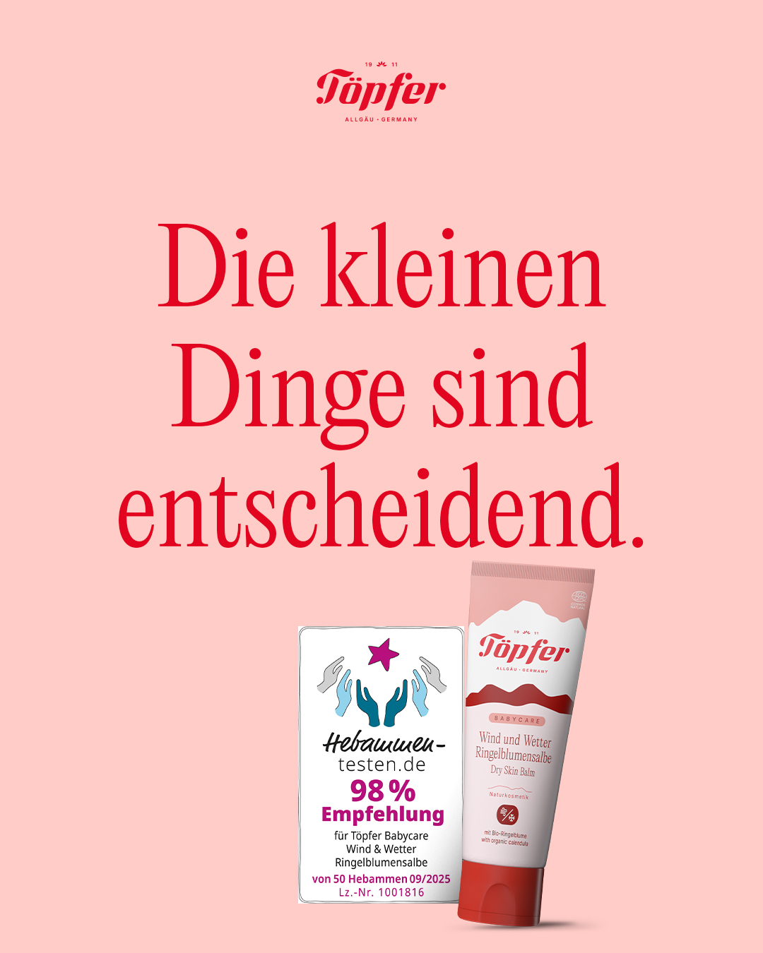 Töpfer Babywelt Facebook ad: Nachweislich sanft, bei jeder Anwendung