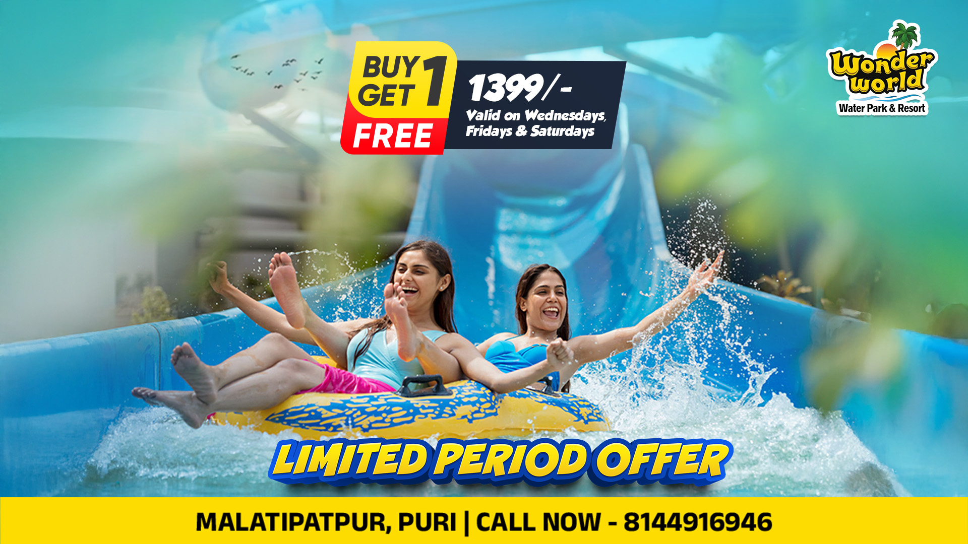 Wonder World Water Park & Resort Facebook ad