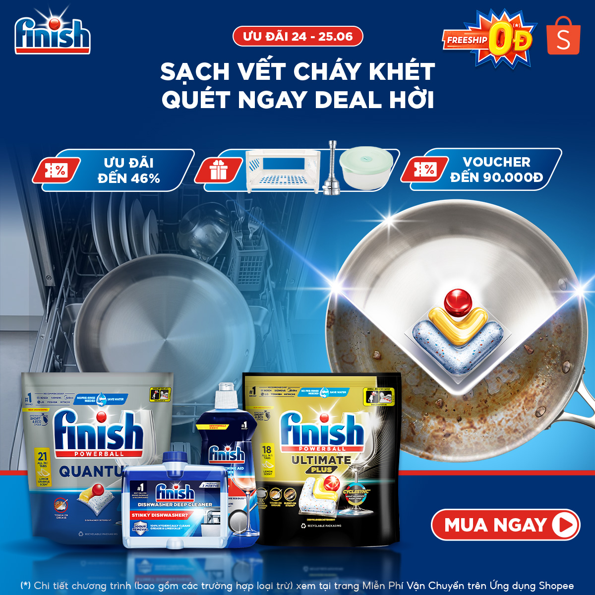 Finish Việt Nam Facebook ad: ƯU ĐÃI ĐẾN 46% - MUA LÀ CÓ QUÀ