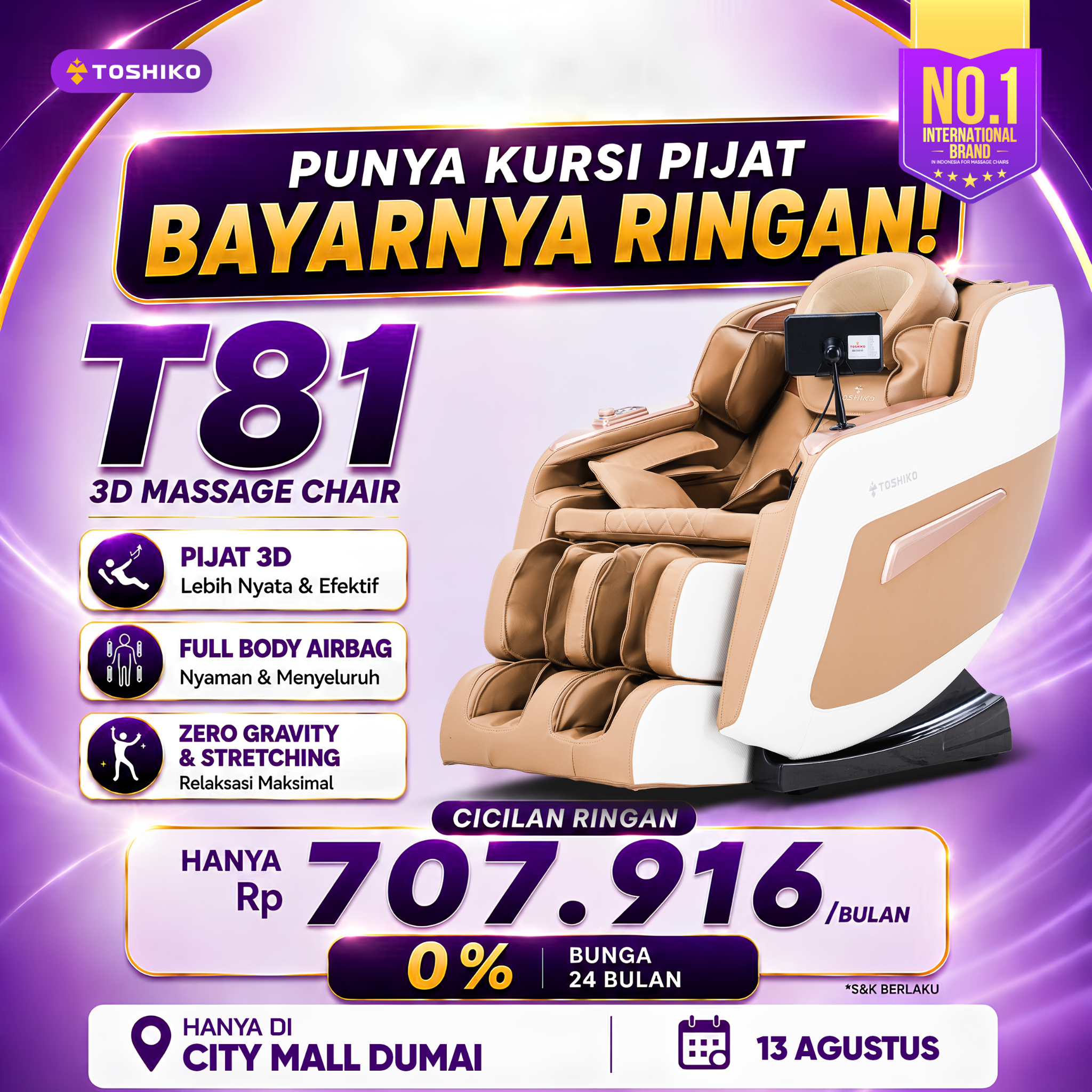 Kursi Pijat Mewah Toshiko Di Citimall Dumai Facebook ad: Dapatkan Promo