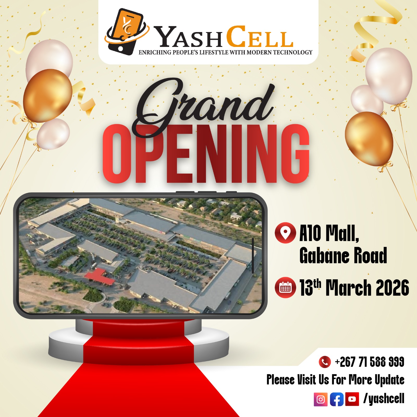 YASH CELL Facebook ad: A new beginning, a bigger experience!