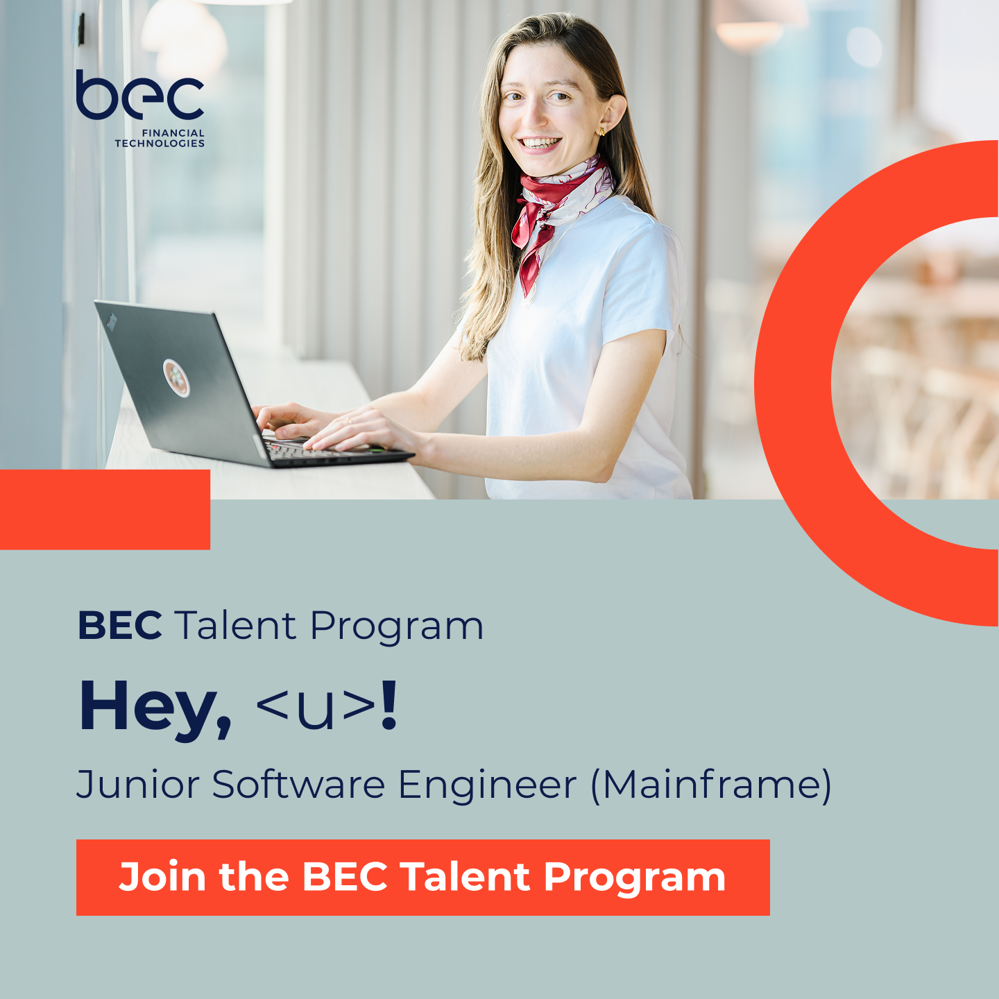 BEC Financial Technologies Facebook ad: Join the BEC Talent Program