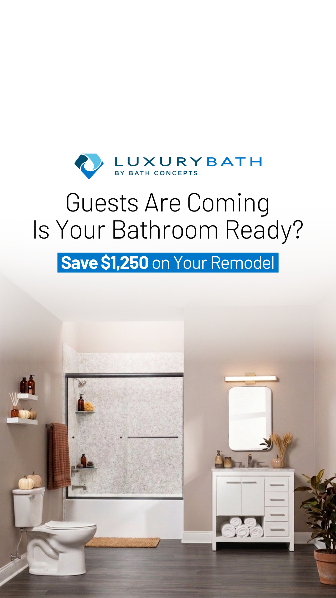 Luxury Bath Facebook ad: Premium Look, Practical Price.
