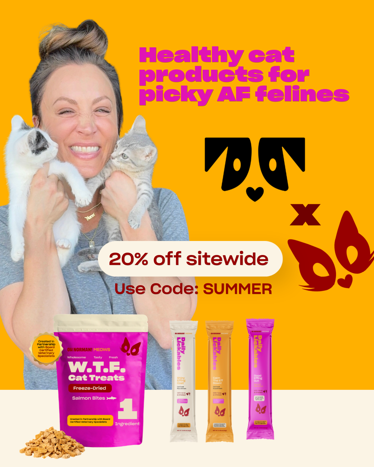 Ohnorman Facebook ad: NEW! Oh Norman! Meows