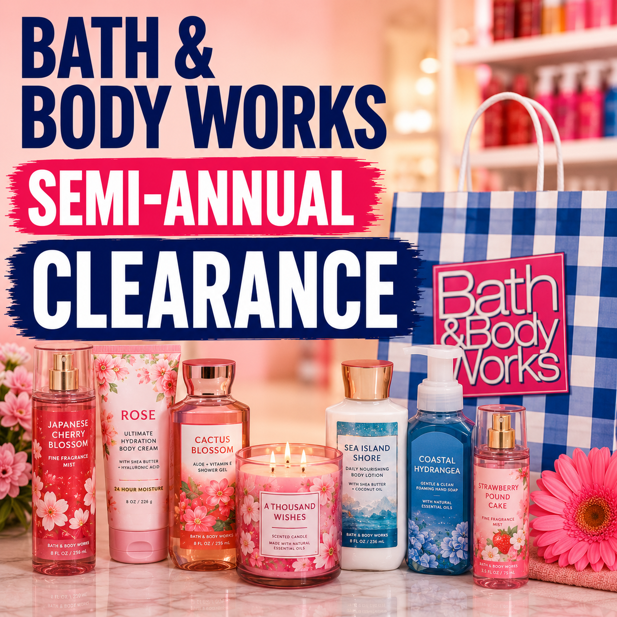 Daily Discover Facebook ad: Bath & Body Works Semi-Annual Clearance: Body Care, Home…