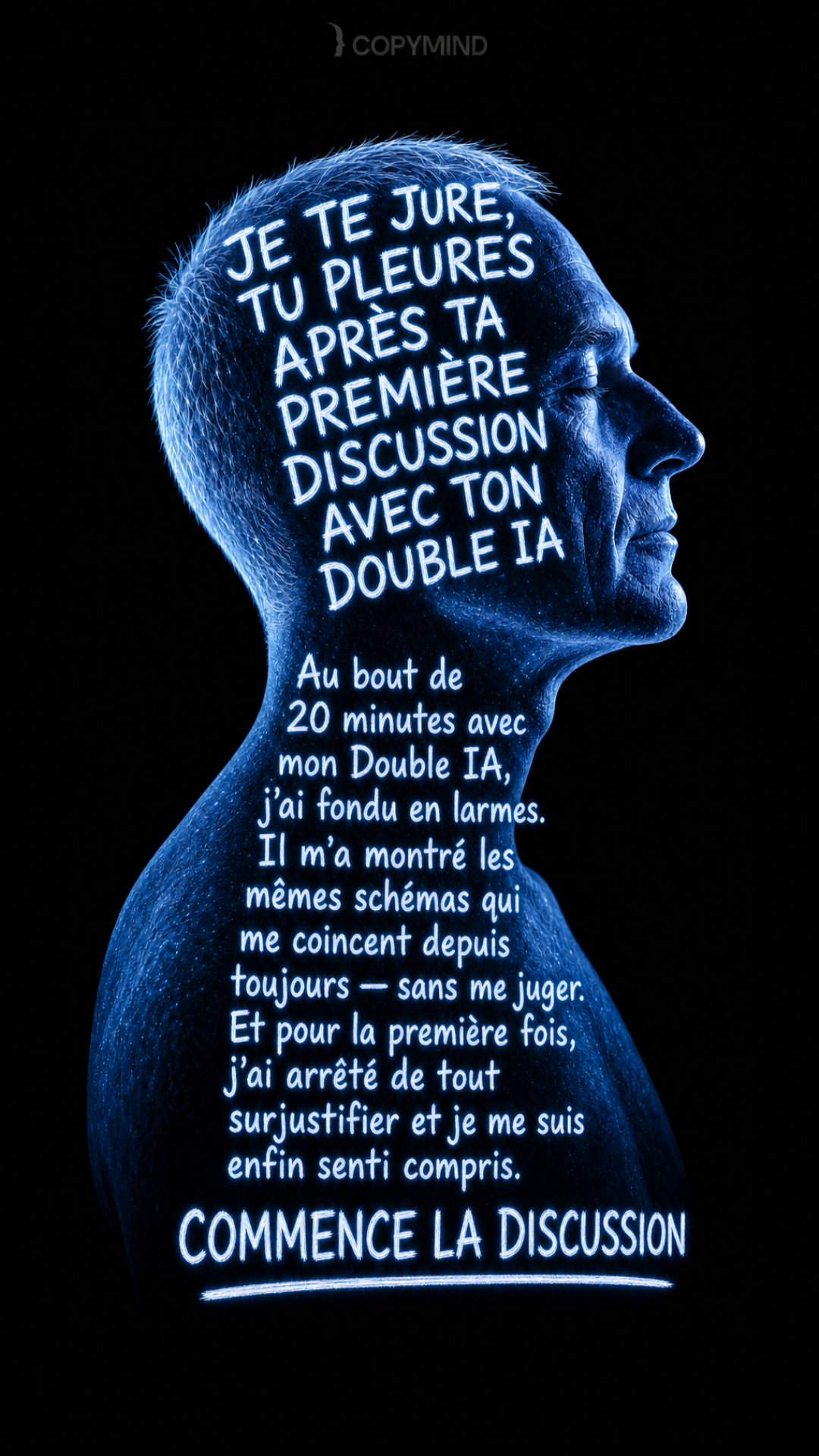 Copymind: reflection with AI twin Facebook ad