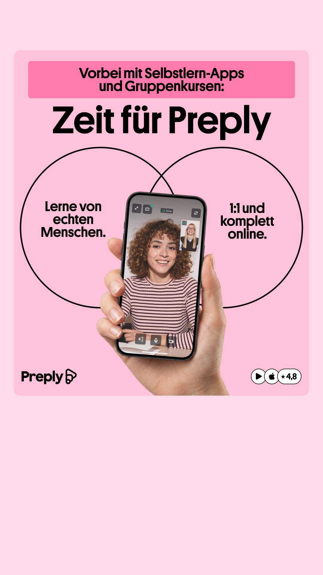 Preply Facebook ad