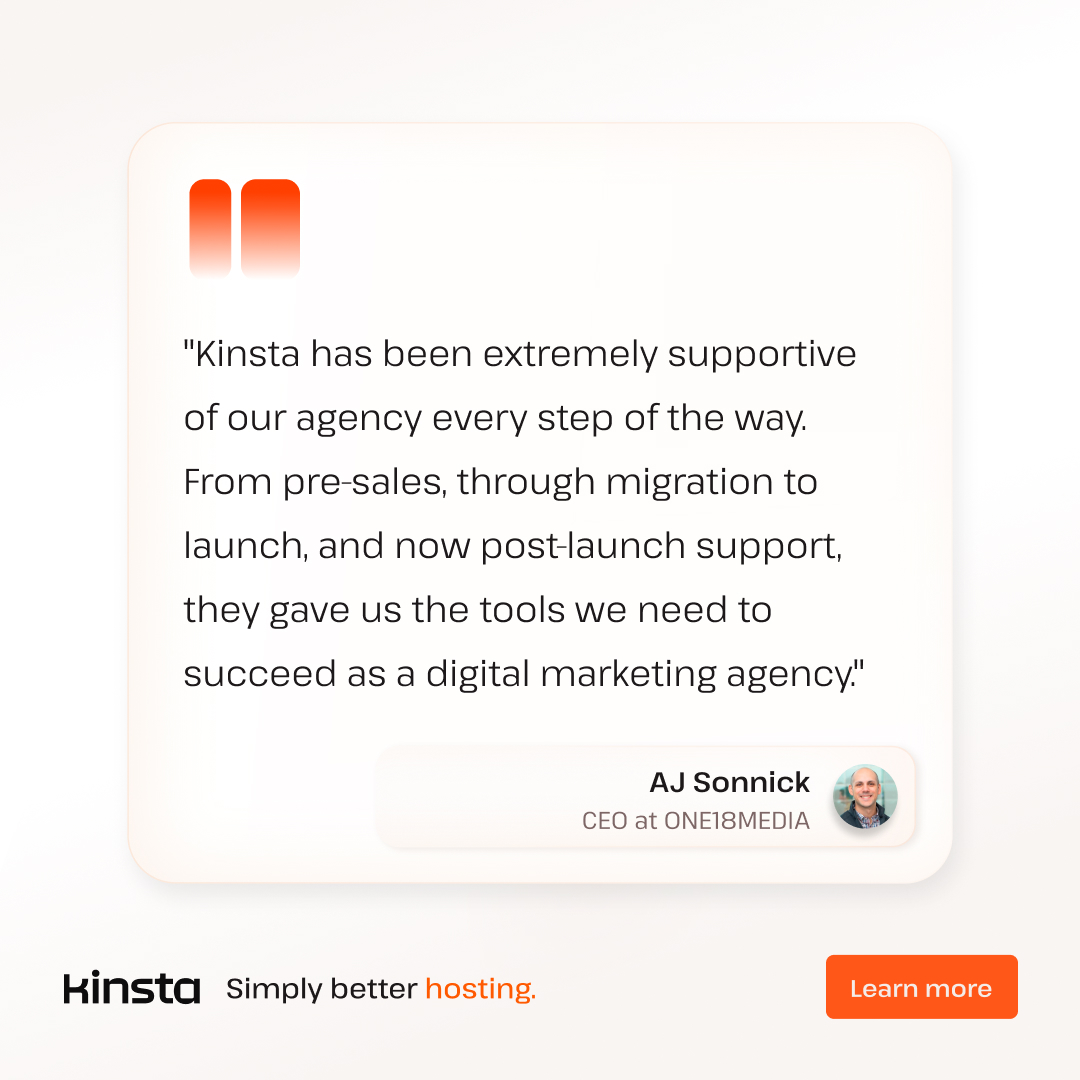 Kinsta Facebook ad