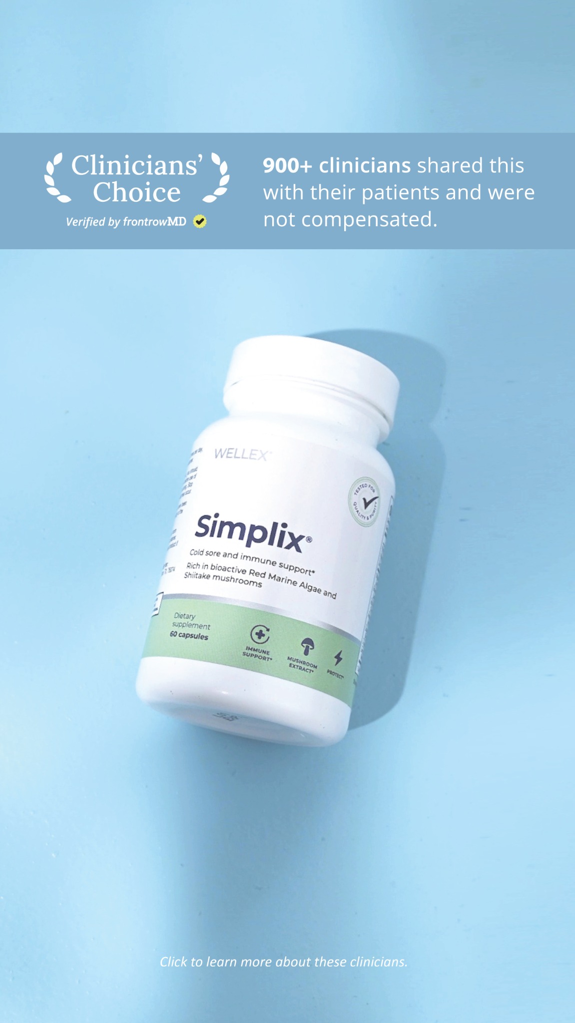 Wellex Facebook ad: Simplify your immune support.